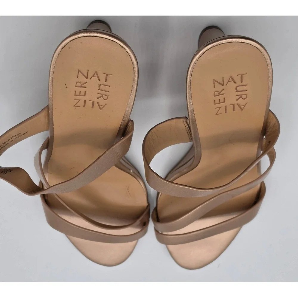 Naturalizer Breona Wedge Sandals‎ Womens 8.5M Rose Gold Excellent Metallic